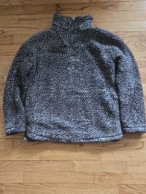 Thread & Supply Light Gray Sherpa Pullover Size Small